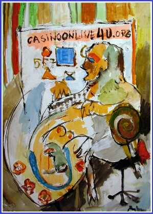 Kockar i dama, slika u ulju na platnu koja nosi natpis našeg casino